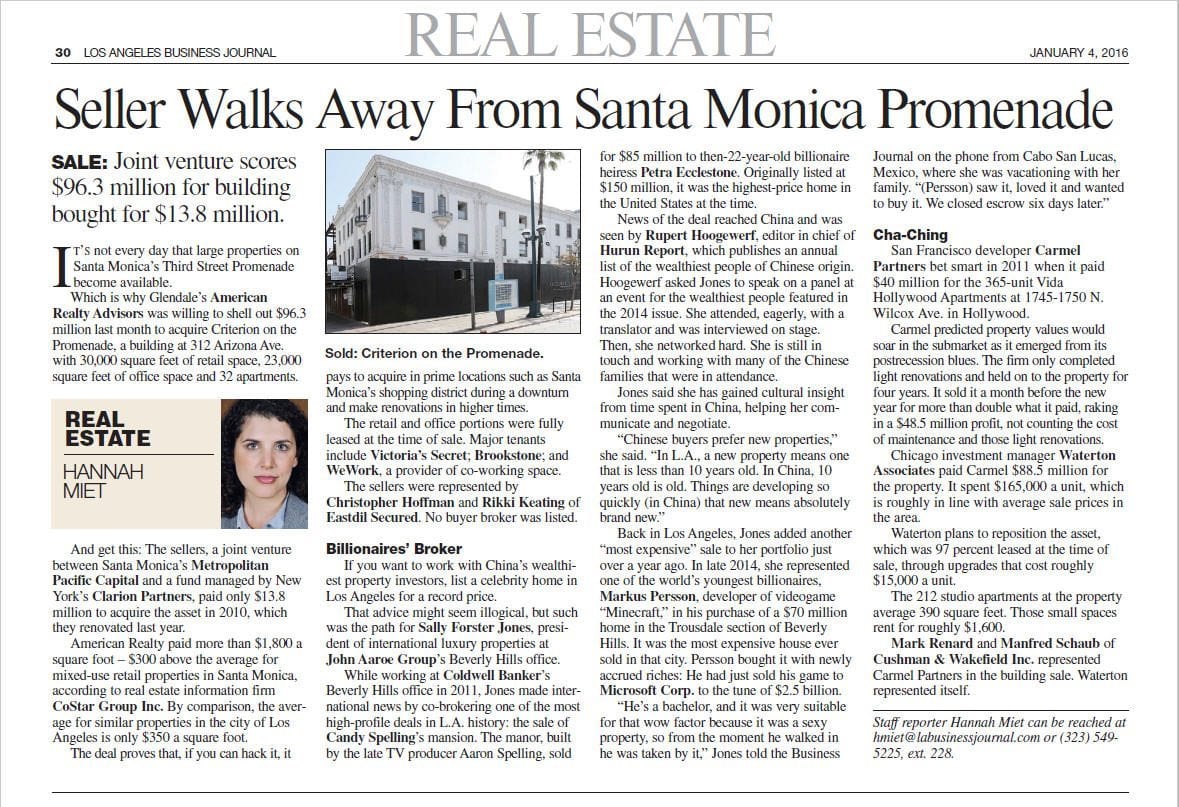 LA Business Journal Clipping